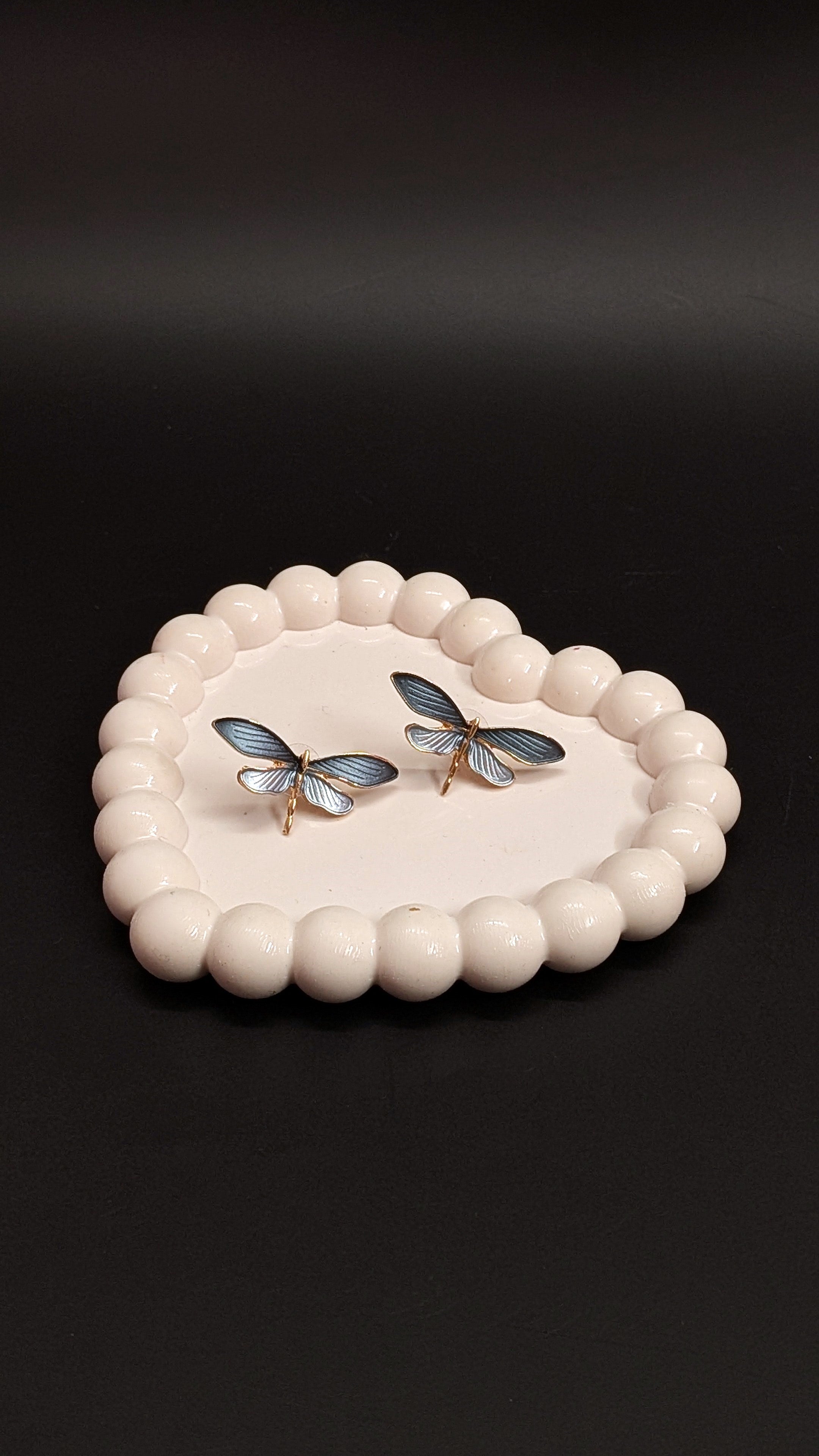 Dragonfly Enamel Stud Earrings – Elegant Nature-Inspired Design