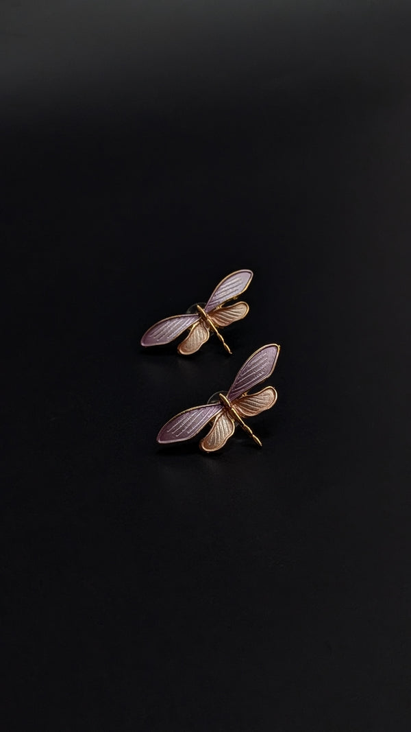Dragonfly Enamel Stud Earrings – Nature-Inspired Jewellery Collection