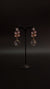 Elegant Leaf Crystal Drop Earrings – Pink & Grey