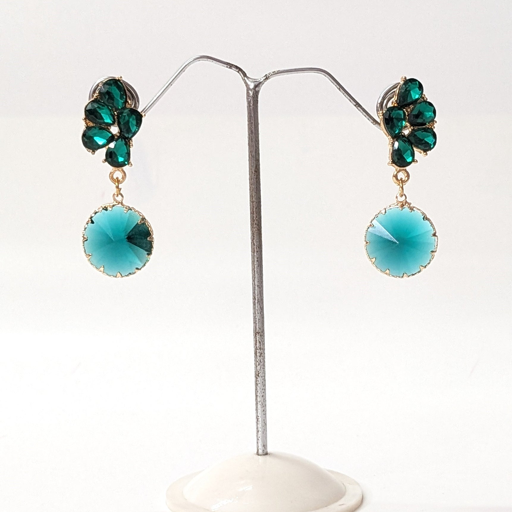 Emerald Green Crystal Drop Earrings