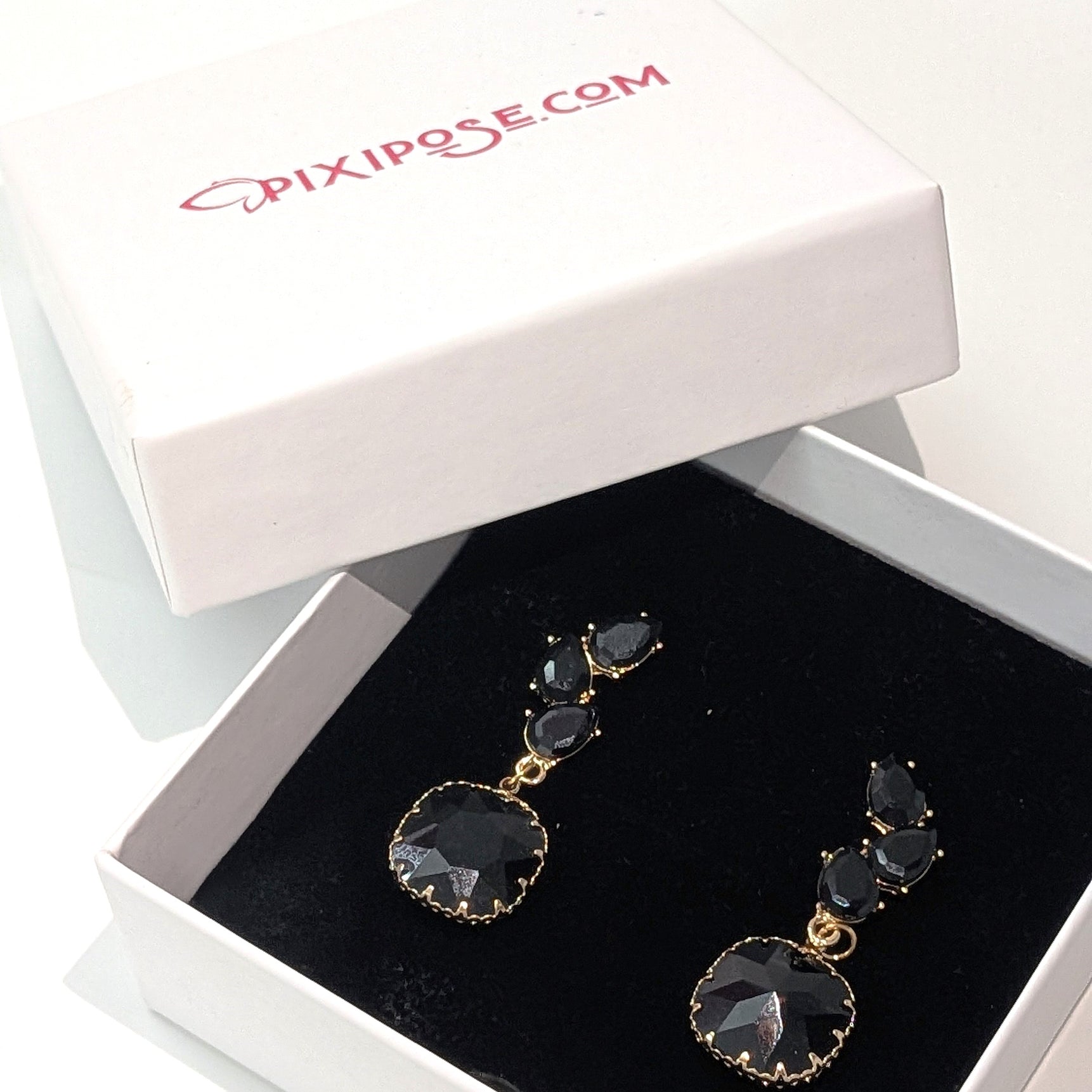 Black Crystal Statement Earrings