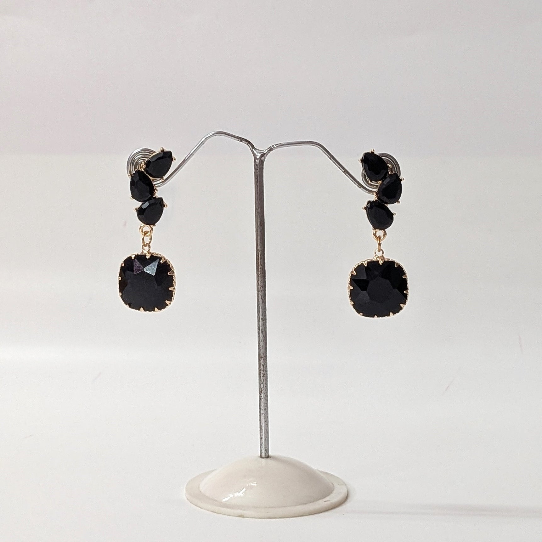Black Crystal Statement Earrings