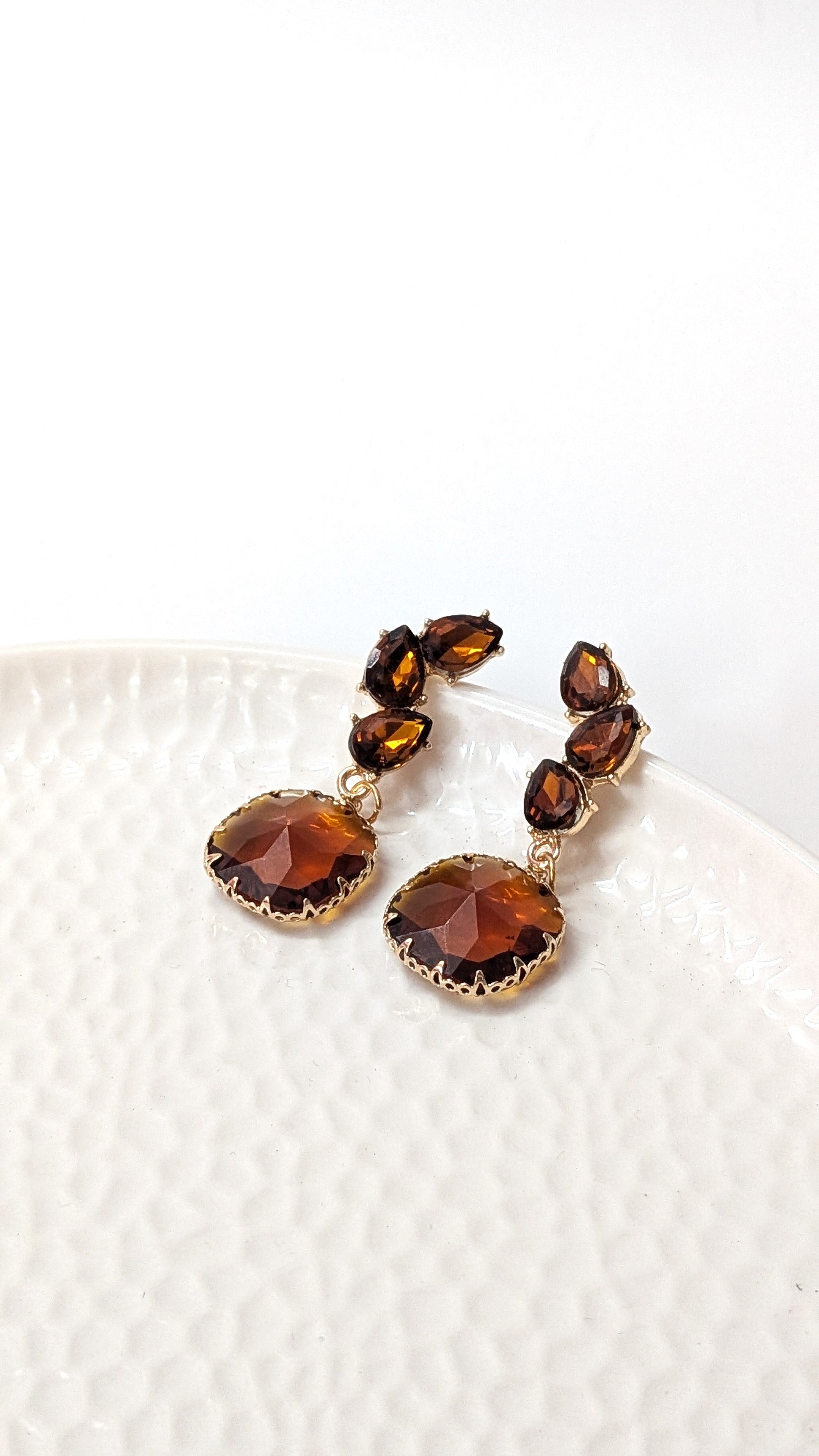Vintage Amber Drop Earrings