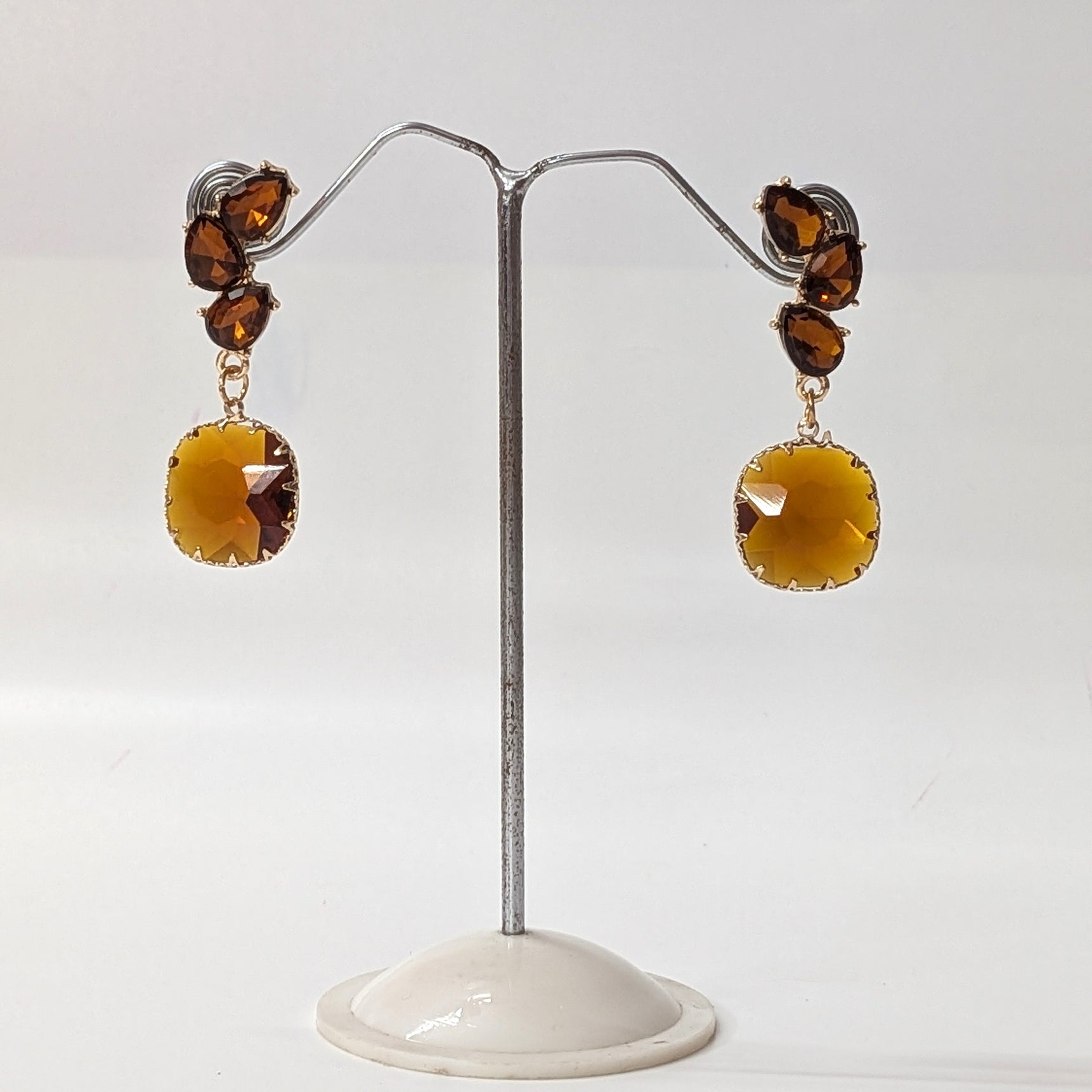 Vintage Amber Drop Earrings