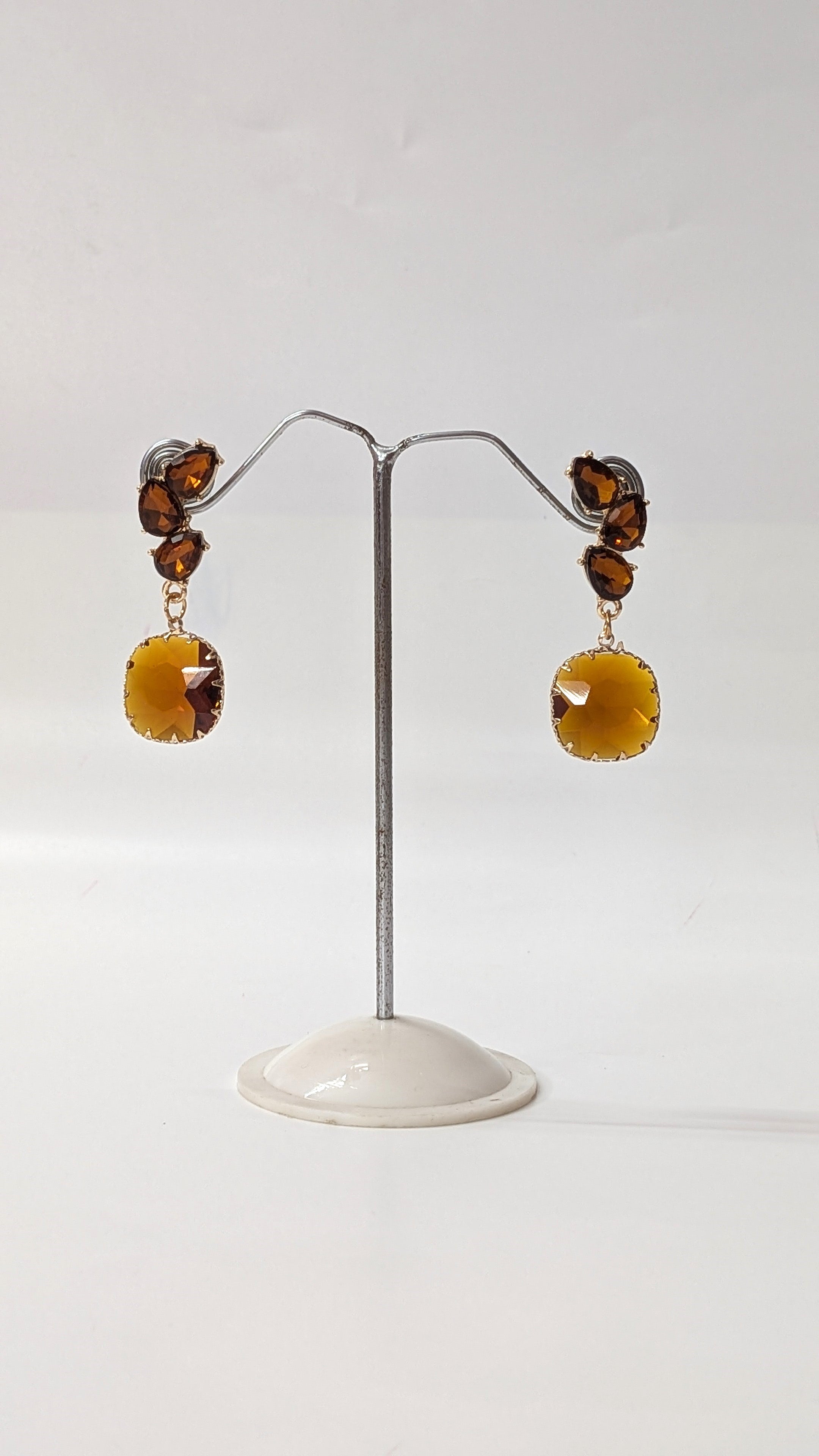 Vintage Amber Drop Earrings
