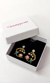 Pastel Floral Hoop Earrings Cute Dainty Gold Earrings