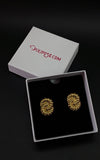 Golden Spiral Stud Earrings – Bold & Elegant Textured Design