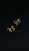 Golden Bow Stud Earrings