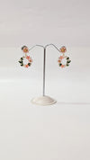 Pastel Floral Hoop Earrings – Garden Vine Design for Women