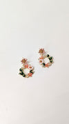 Pastel Floral Hoop Earrings – Garden Vine Design for Women