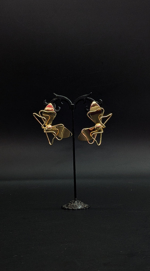 Gold butterfly wings earrings