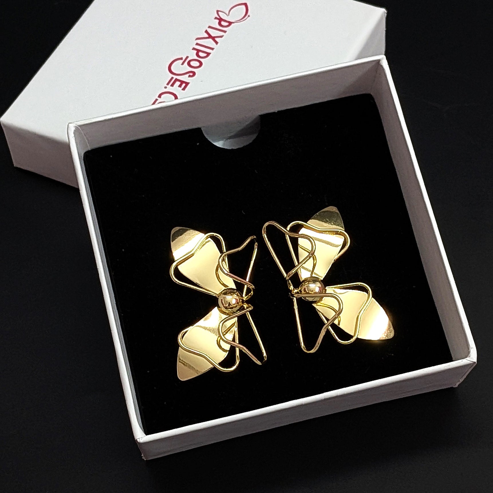 Gold bow knot earrings