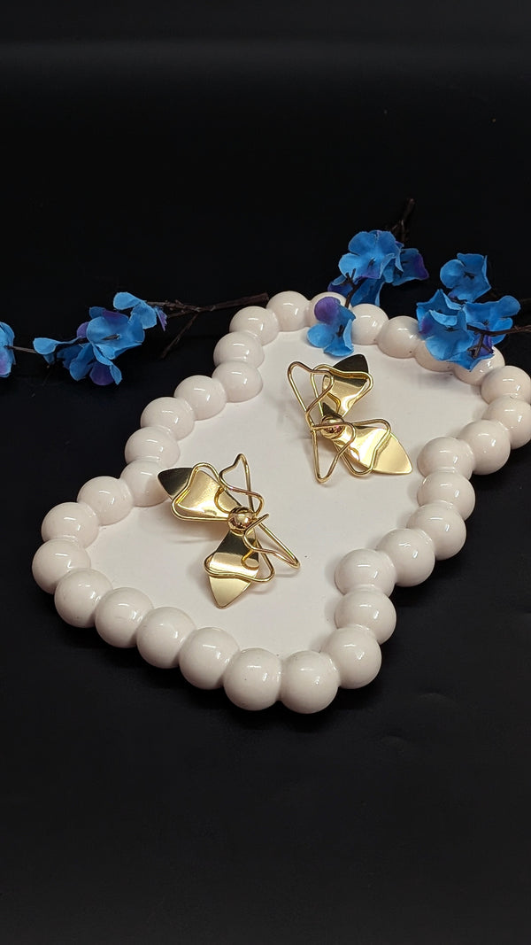 Gold butterfly wings earrings
