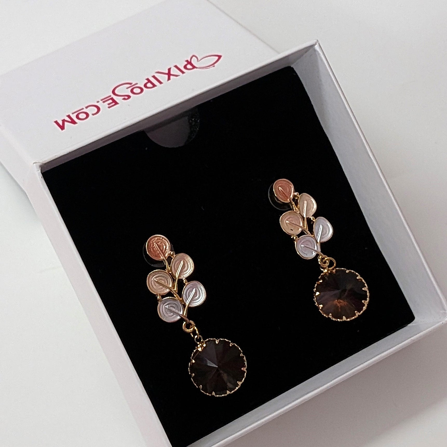 Rose gold drop earrings