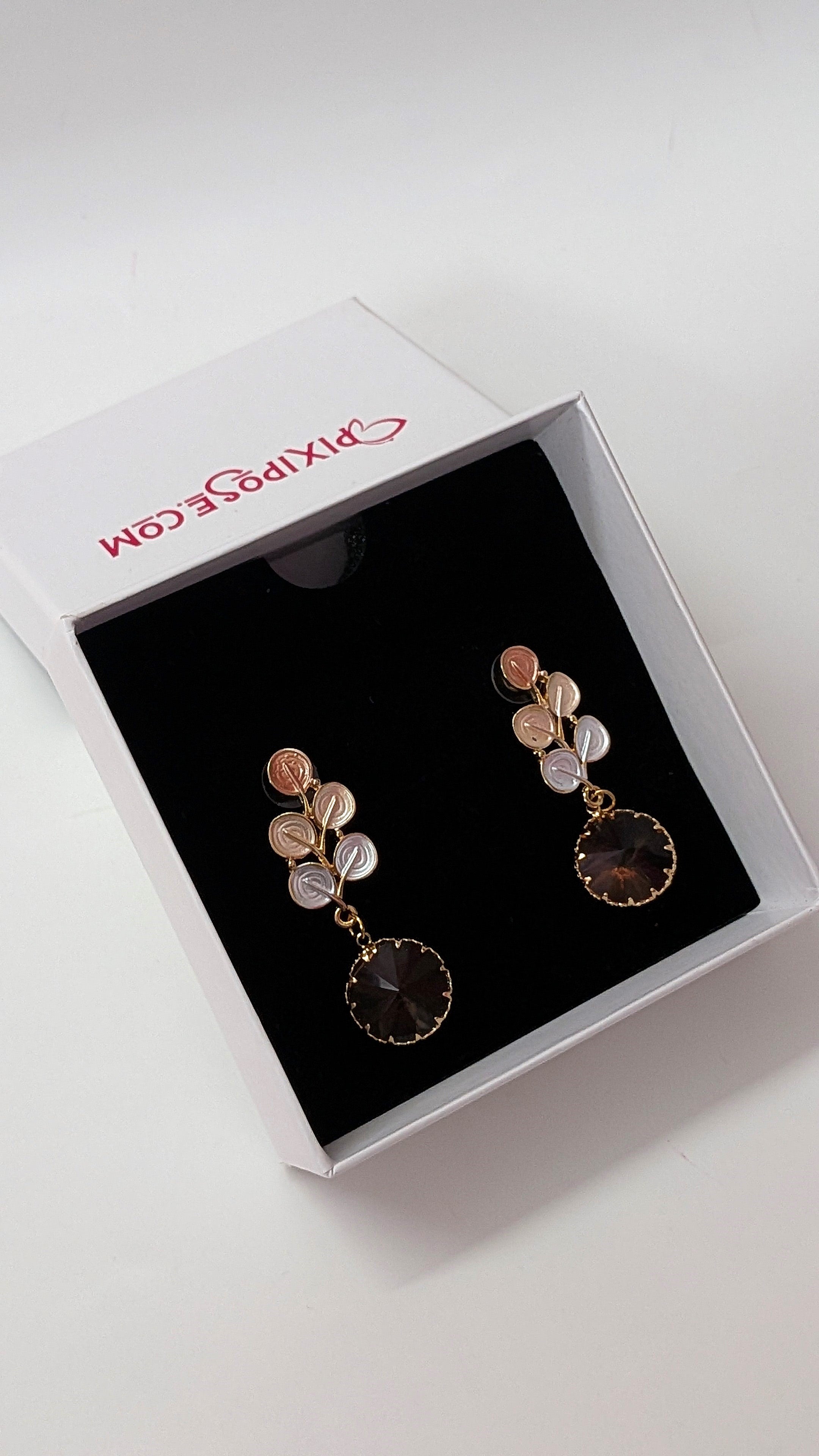 Rose gold drop earrings