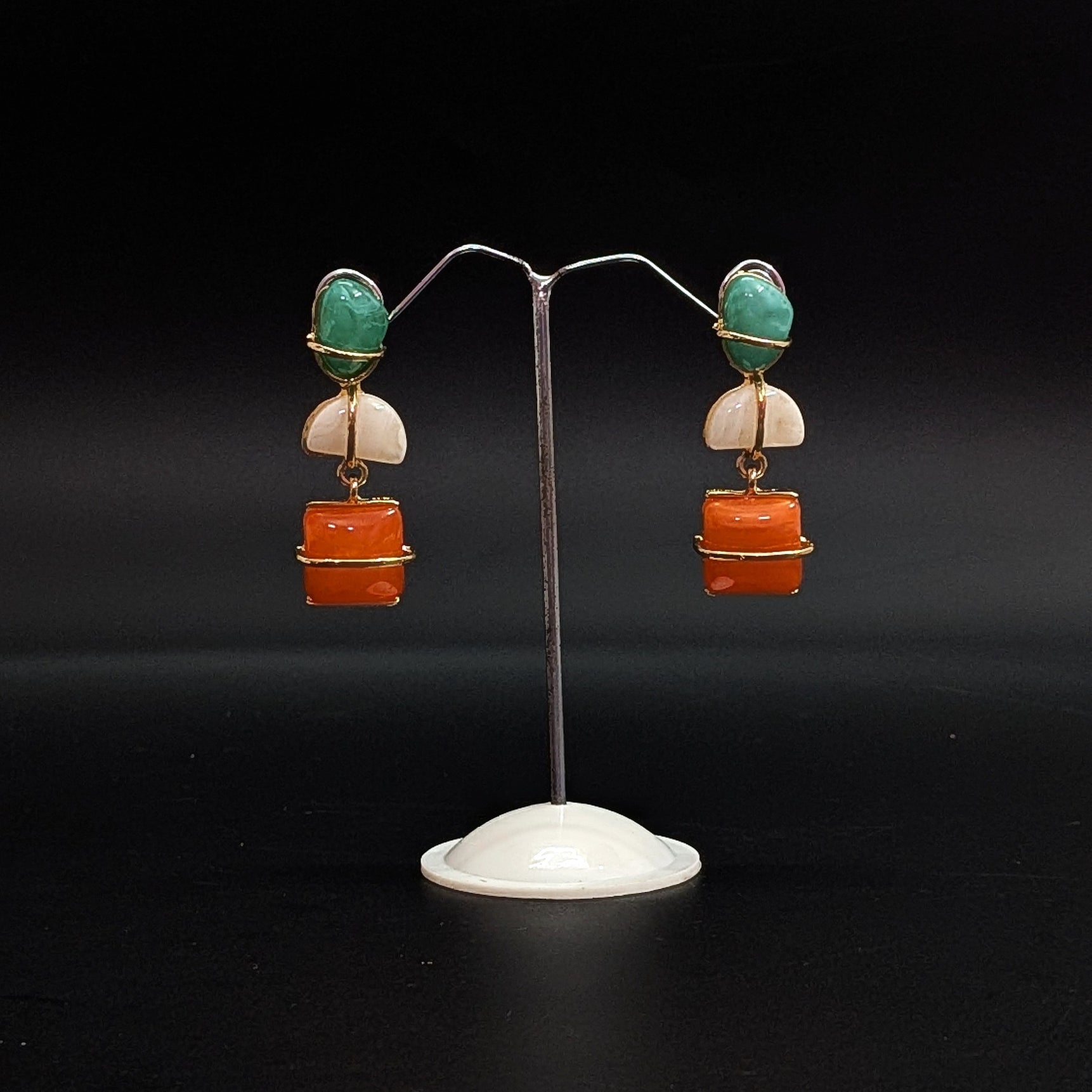 Tangerine Mint Drop Earrings