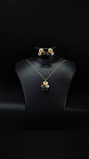 Green Rose Floral Jewelry Set for Women