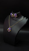 Purple Rose Floral Jewelry Set for Women