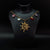 Golden Sun Pendant Charm Necklace with Cherry & Butterfly Accents