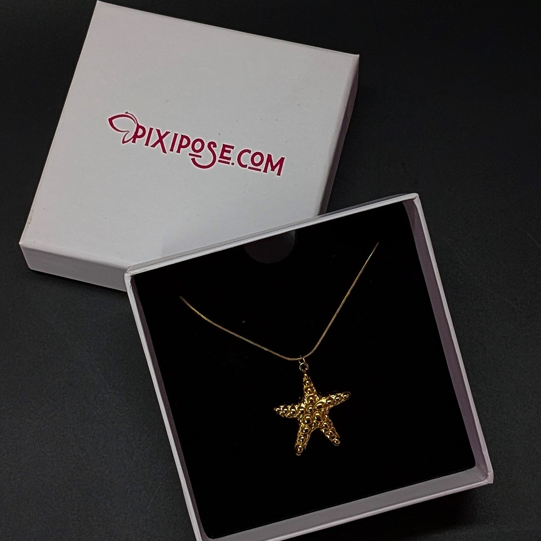 Golden Starfish Pendant Necklace – Coastal Charm Jewelry