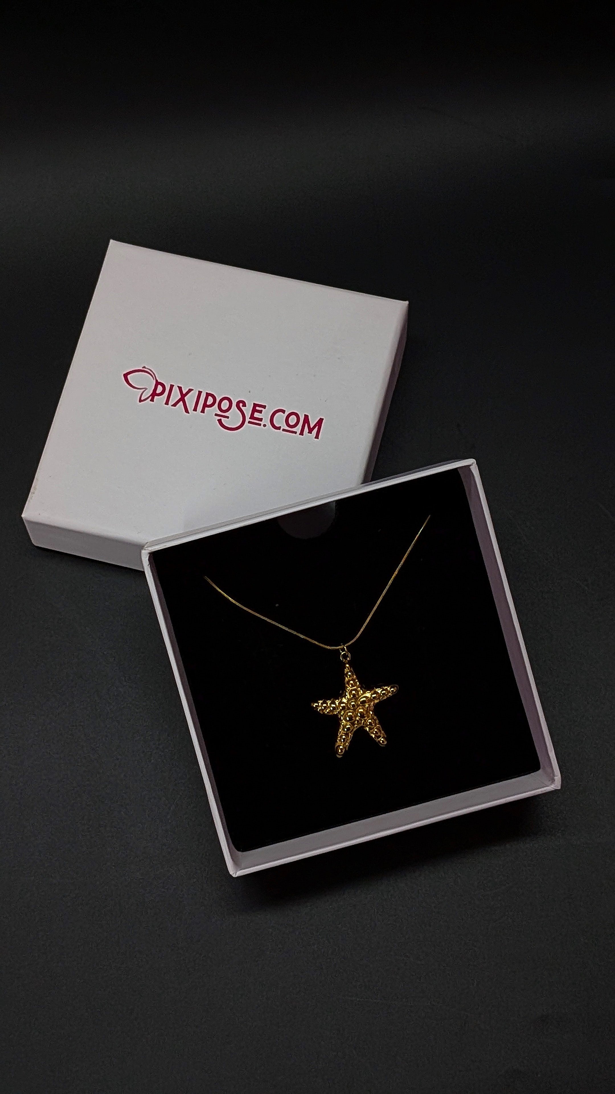 Golden Starfish Pendant Necklace – Coastal Charm Jewelry