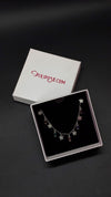 Silver Butterfly Multicolor Pendant Necklace