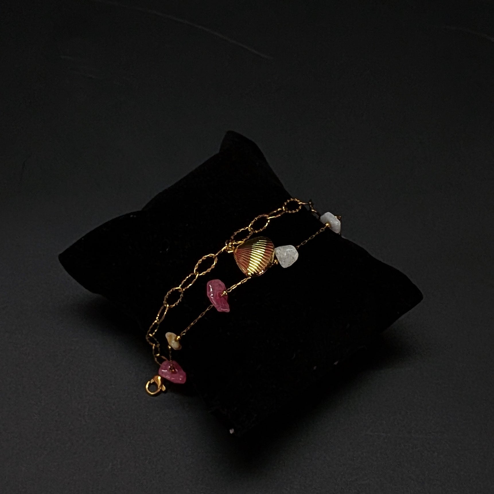 Gold Shell Boho Beach Stone Bracelet