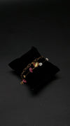 Gold Shell Boho Beach Pink Stone Bracelet