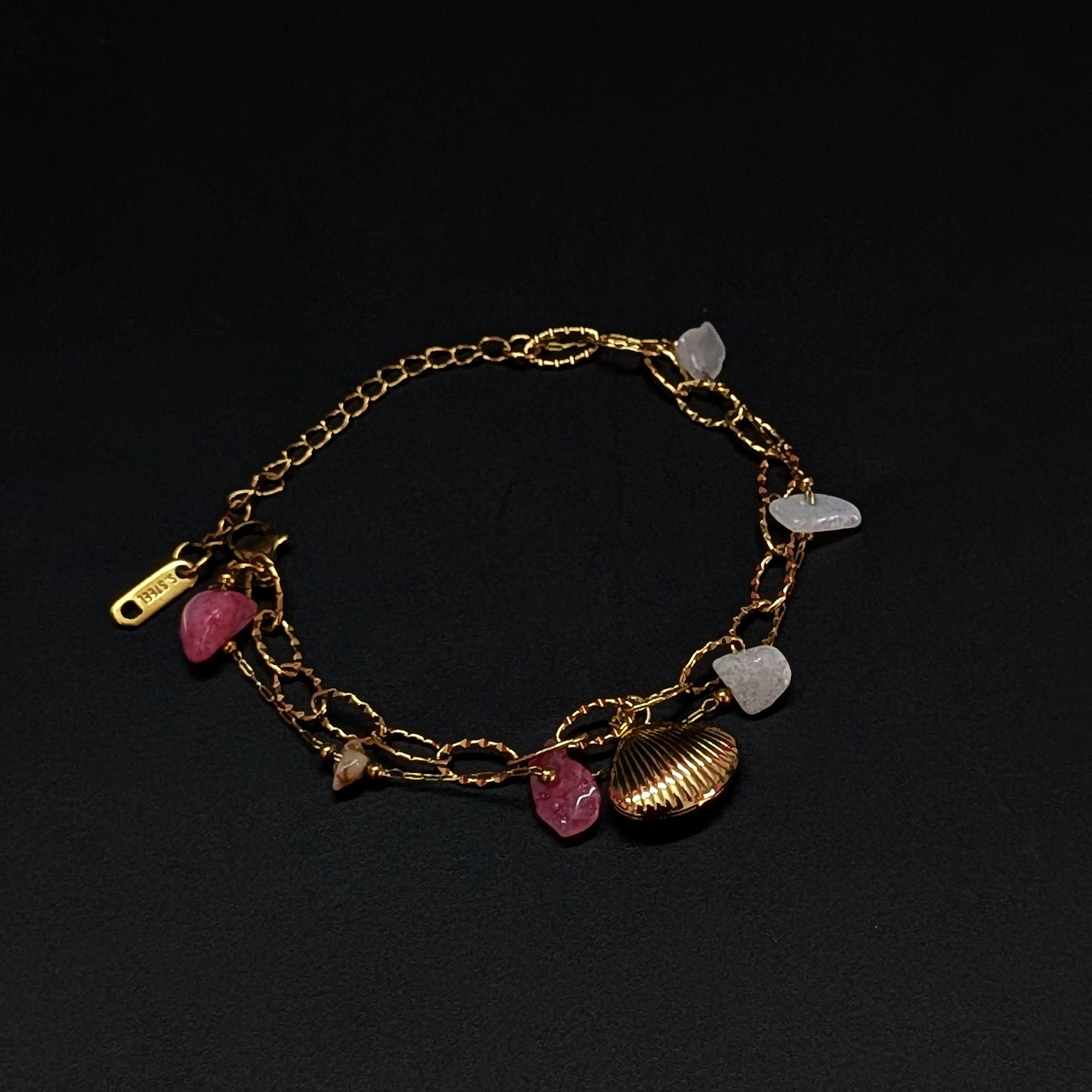 Gold Shell Boho Beach Stone Bracelet