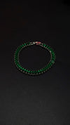 Elegant Emerald Green Tennis Bracelet with Silver Detailing