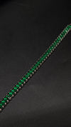 Elegant Emerald Green Tennis Bracelet with Silver Detailing