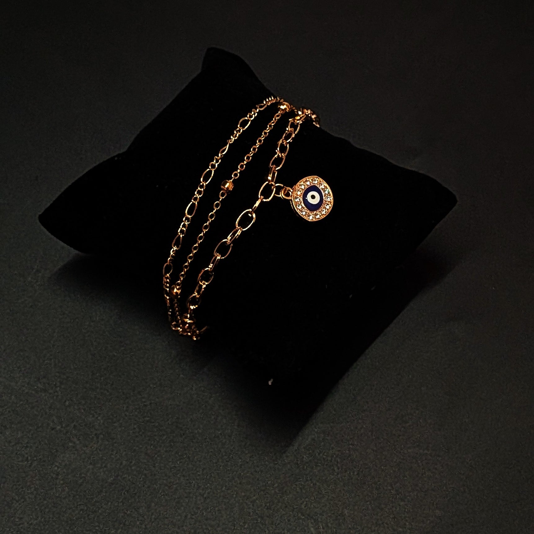Gold Evil Eye Chain Bracelet – Layered Protection Jewelry