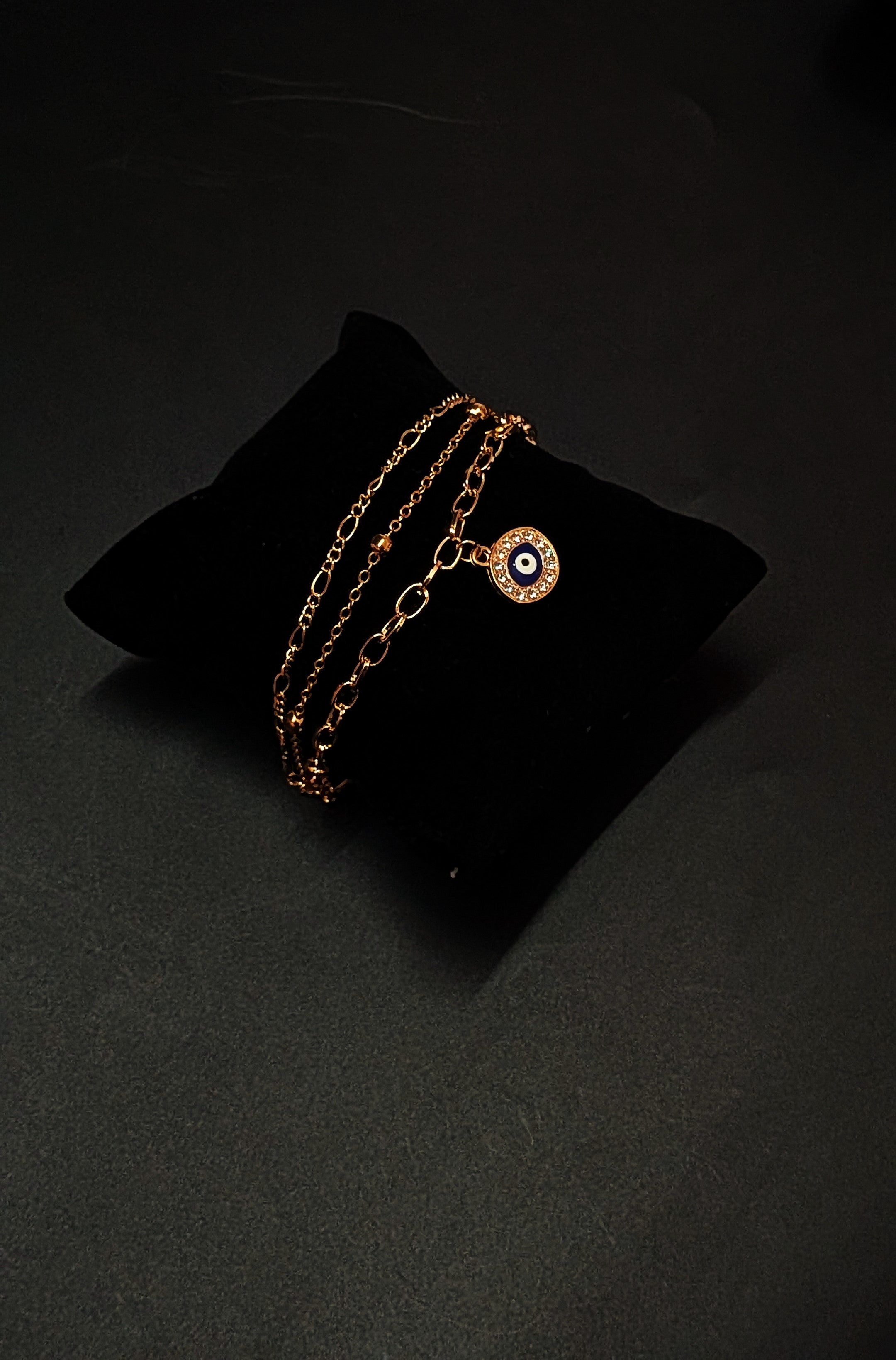 Gold Evil Eye Chain Bracelet – Layered Protection Jewelry