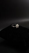 Adjustable Silver Crystal Snowflake Rotating Ring