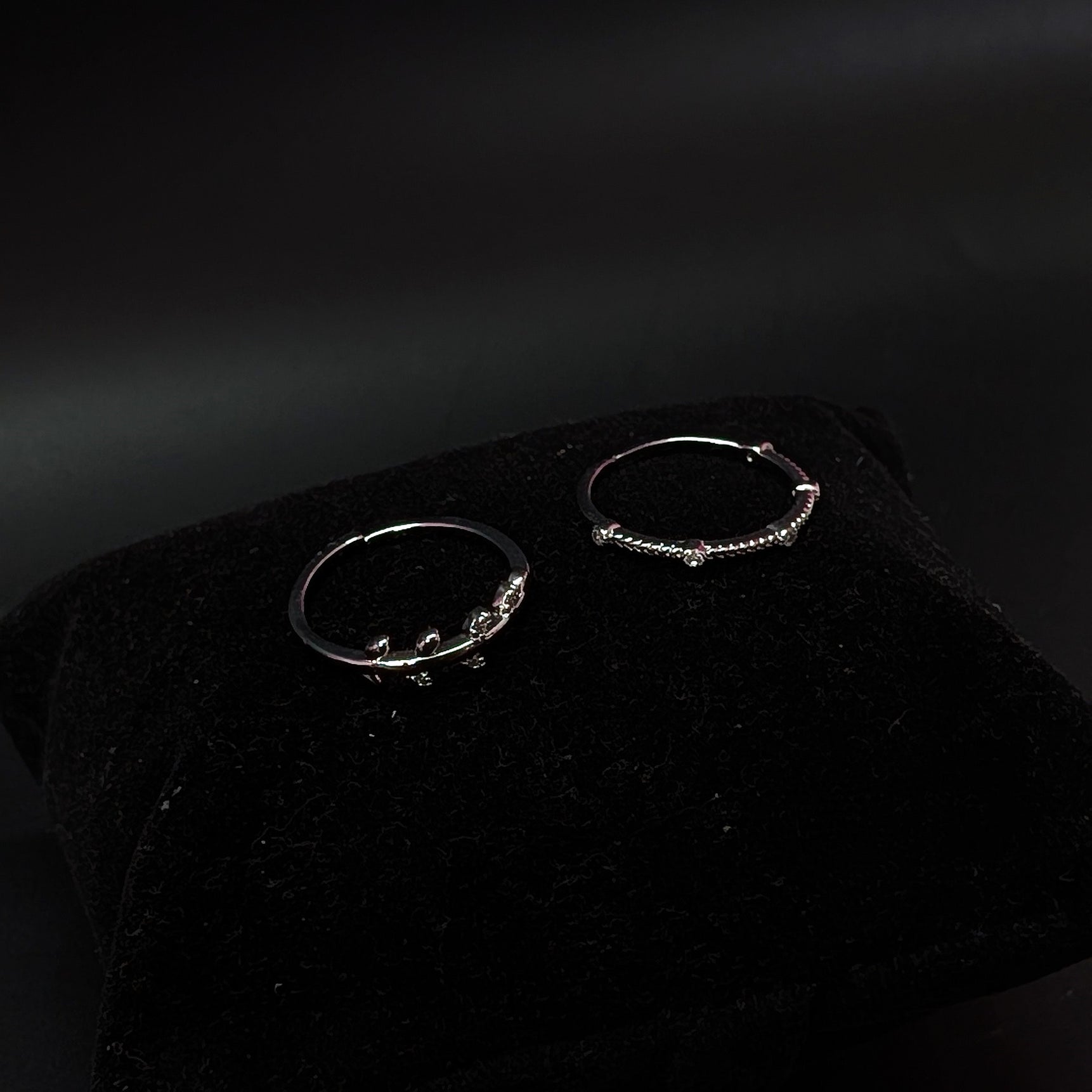 Minimal Silver Adjustable Couple Rings