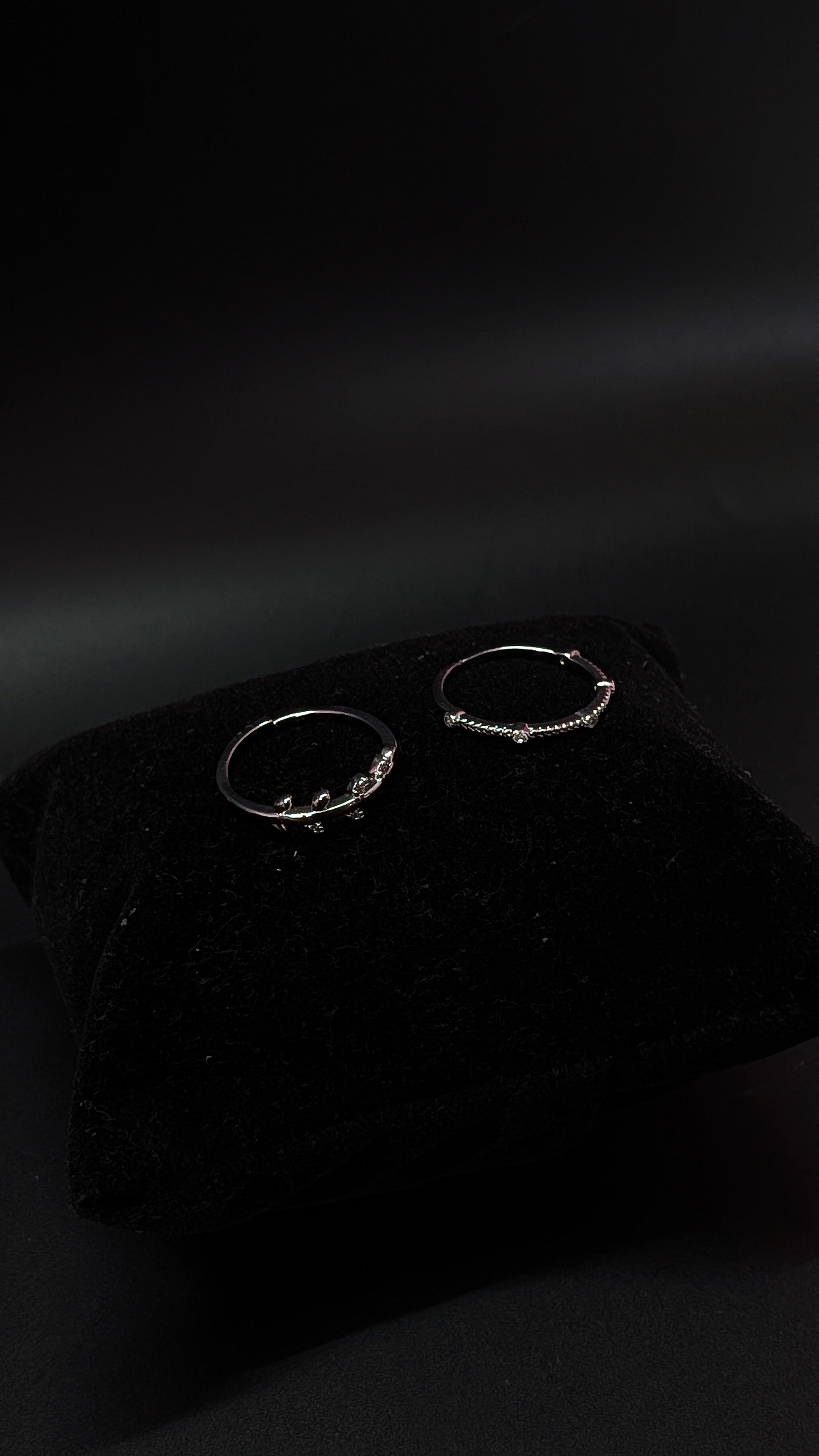 Minimal Silver Adjustable Couple Rings