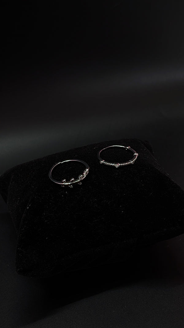 Minimal Silver Adjustable Couple Rings