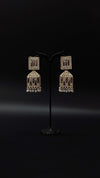 Traditional White Silver Oxidised Jhumka Earrings