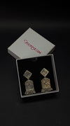 Oxidised Silver Sparkling Ethnic Dangler Earrings