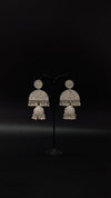 Oxidised Silver Sparkling Double Ethnic Jhumka