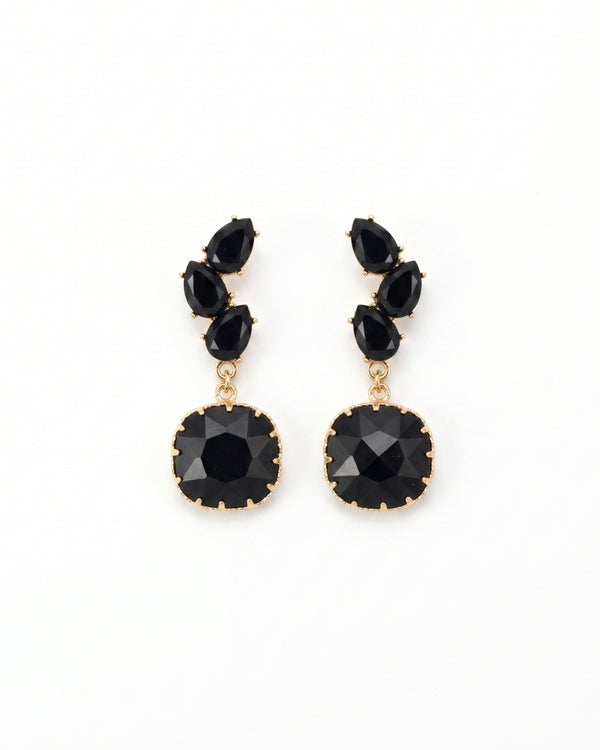 Black Crystal Statement Earrings