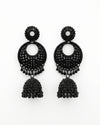 Black Jhumka Earrings for Women – Traditional Stud Danglers