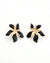 Black Orchid Enamel Flower Earrings