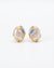 White Stone Butterfly Elegant Gold Finish Stud Earrings