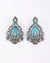 Oxidised Silver Turquoise Teardrop Earrings – Traditional Ethnic Design