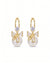 Charming Bow Pearl Hoop Earrings
