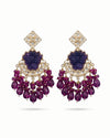 Purple Floral Dangler Earrings – Royal Beaded Ethnic Statement