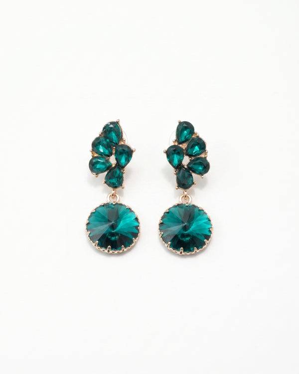 Emerald Green Crystal Drop Earrings
