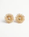 Golden Bloom Floral Stud Earrings