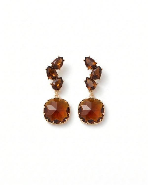 Vintage Amber Drop Earrings
